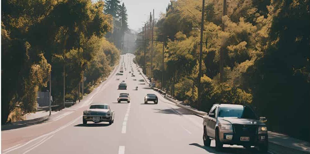 道路を走っている車